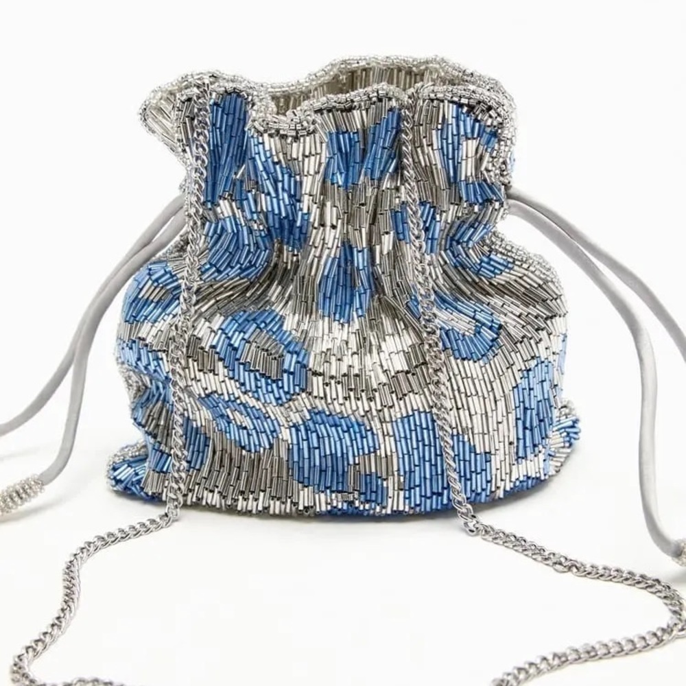 NWT Zara Metallic Snake Print Bag
